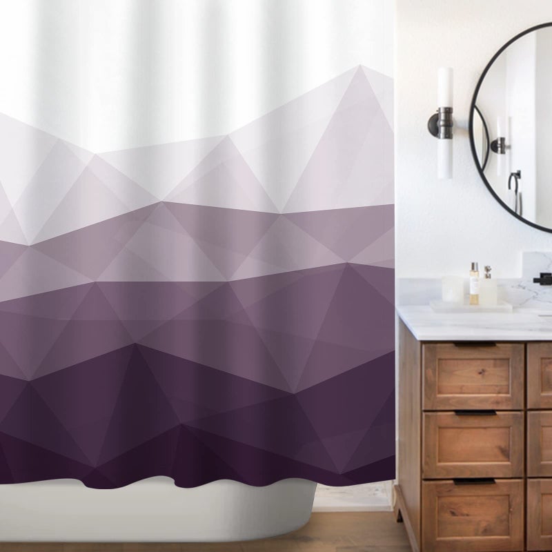 Sunlit Designer Shower Curtain, Popular Shower Curtain, Ombre Purple Fabric Shower Curtains for Bathroom Decor, Contemporary Bathroom Curtains, Purple - Image 4